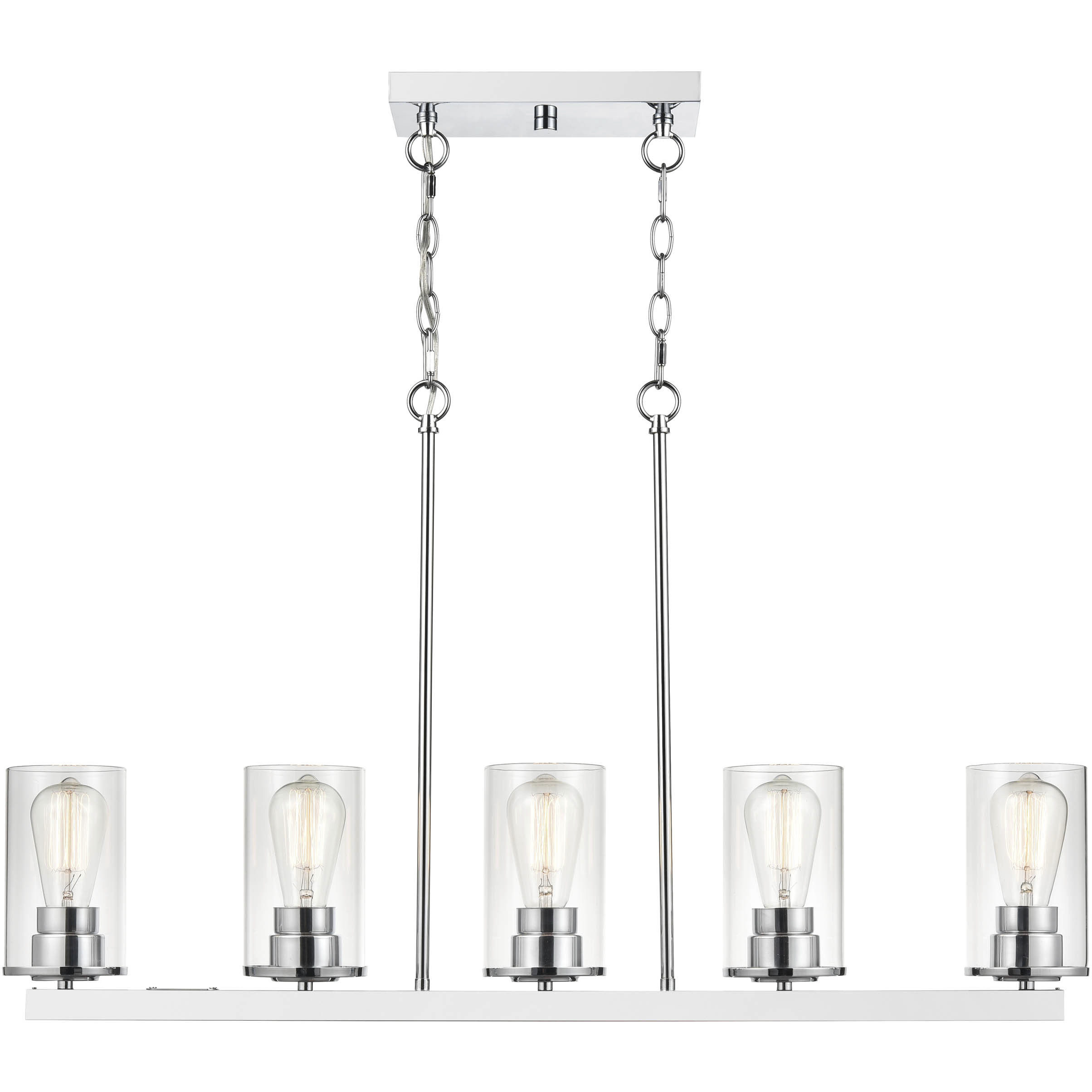 Verlana 5 Light 35 inch Chrome Linear Chandelier Ceiling Light